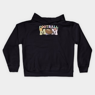 Football Mom Groovy Kids Hoodie